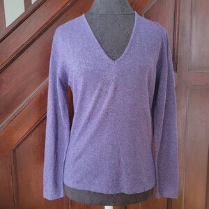 Tricobel Womens V-Neck Long Sleeve Sweater Silk Angora